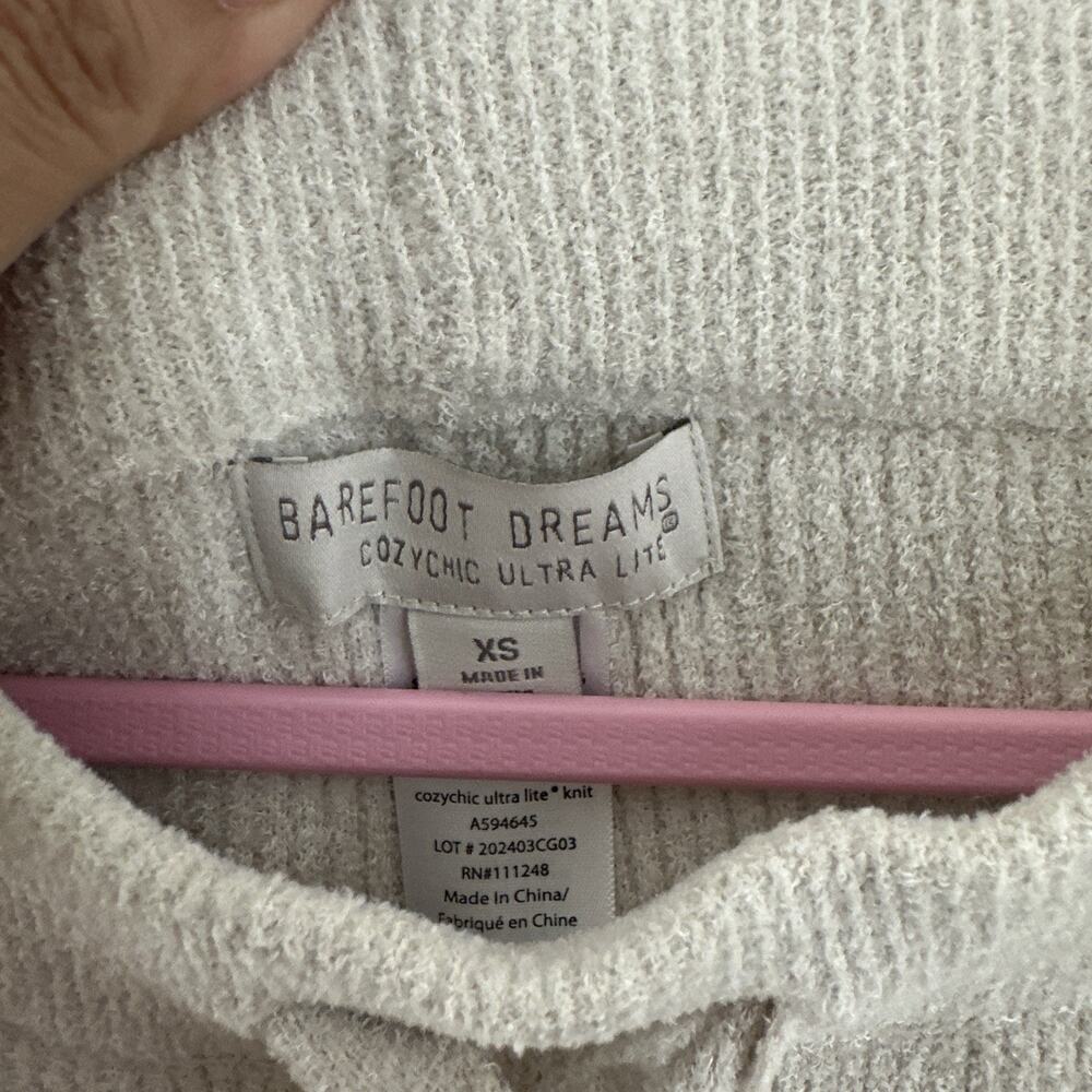 Barefoot Dreams Cozychic Textured Crop Pants Cream SZ XS - Picture 6 of 8